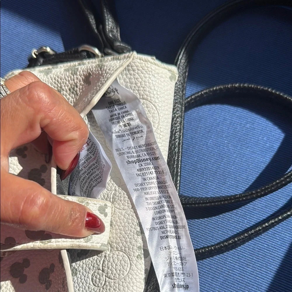 Disney Cream and Gray Crossbody Bag with Mickey Mouse accents